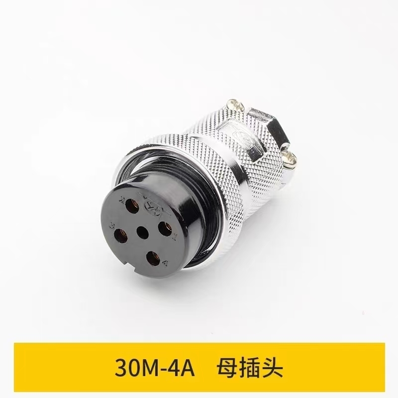 Aviation Plug and Socket 30M Servo Motor Connector with 2-core to 8-core Options and 30mm Opening Featuring Silver and Gold Plated Pins