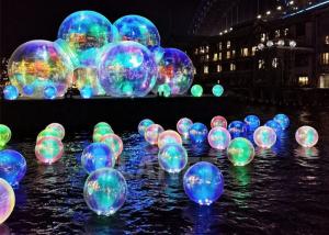 China Custom Exhibition Decoration Water Floating PVC Reflective Light Sphere Mirror Balloons Disco Inflatable Mirror Ball on sale