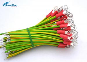 China 4 Inch 100mm 14AWG PVC Earth Bond Lead , PVC Jacket Wire Cable Assemblies wholesale