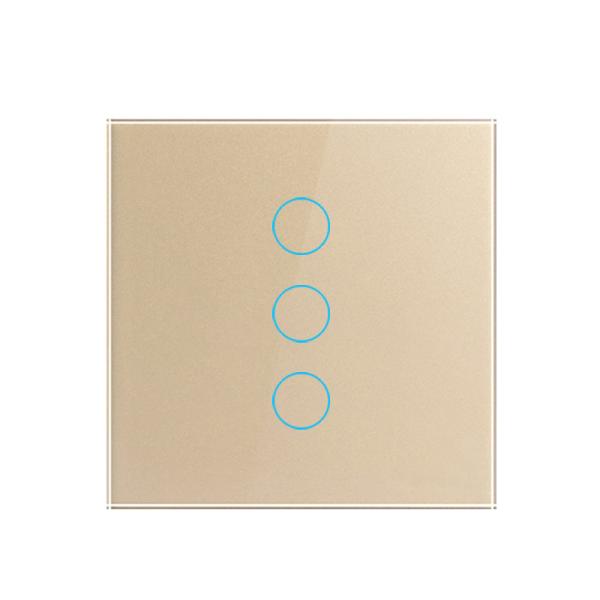 Tuya Eu standard 3gang APP Control Glass Touch Operated Smart Wifi Light Dimmer