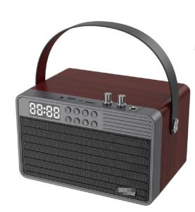 China Supports Bluetooth AUX TF Card U Disk FM Radio Wireless Microphone Wooden ABS Iron Mesh Material 2400mAh Battery wholesale