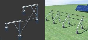 China Concrete Base Solar Panel Ground Mounting Systems Double Pole Type wholesale