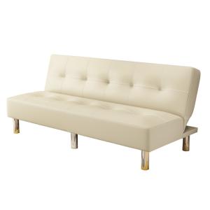 China White PU Leather Folding Couch Bed For Home Bedroom wholesale