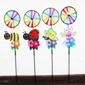 China Spring seasonal windmill yard stake bee ladybug butterfly dragonfly wholesale