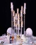 20 Holder Gold Modern Crystal Candlesticks Large Wedding Event Table Decoration