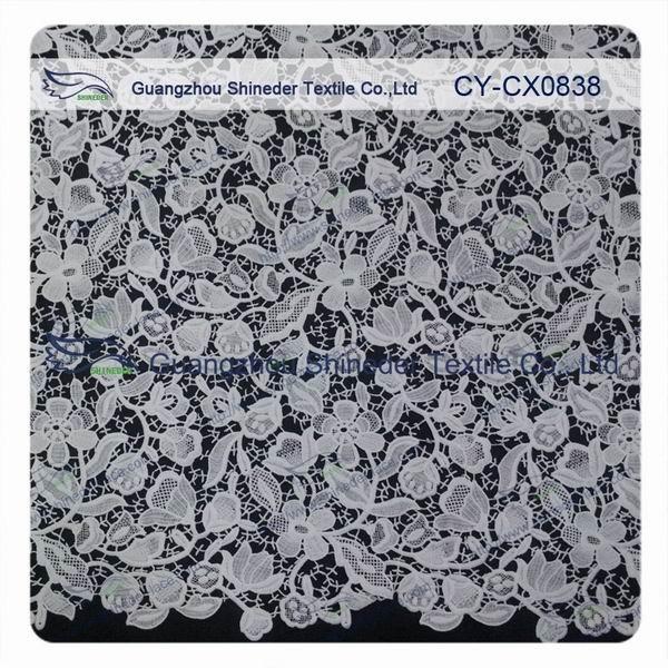 Quality Floral Embroideried 100 Polyester Lace Fabric / Home Decor Fabric for sale
