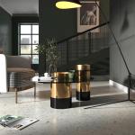 Modern Stainless Steel Round Living Room Combination Coffee Table