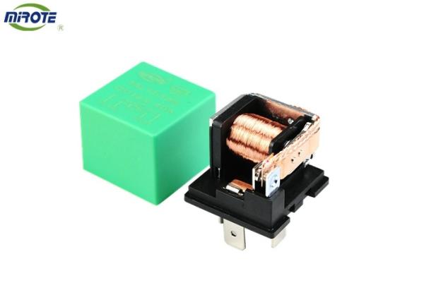 Non Waterproof Green Cover 12V 30A Automotive Relay , 12 Volt 30 Amp Relay 8
