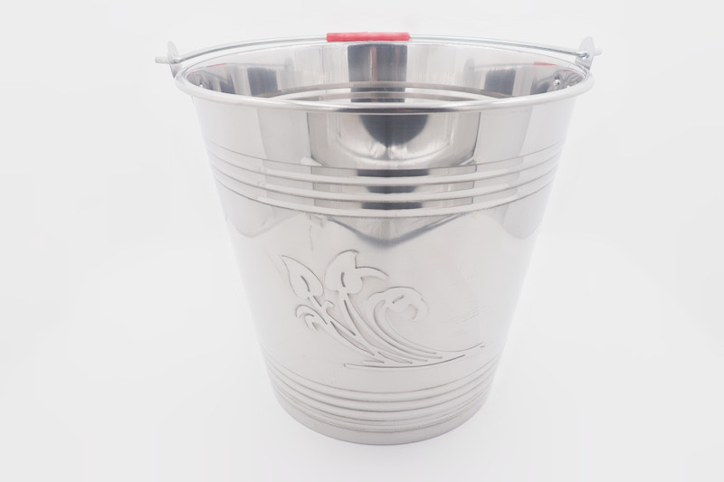 5L China bucket manufacture stainless steel pail bucket with handle ice bucket metal milk bucket