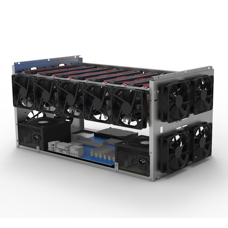 Graphics Case Crypto Coin 8gpu Ethereum ETH Mining Frame Rig Open Air Stackable 8 GPU Miner Chassis