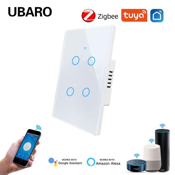 118*74mm Tempered Glass Panel Brazil Vietam Tailand Standard Zigbee Smart Switch