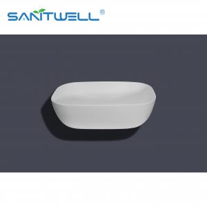 China Popular Design White Art Wash Ceramic Basin Above Counter Basin Sanitary Ware Bathroom Sink wholesale