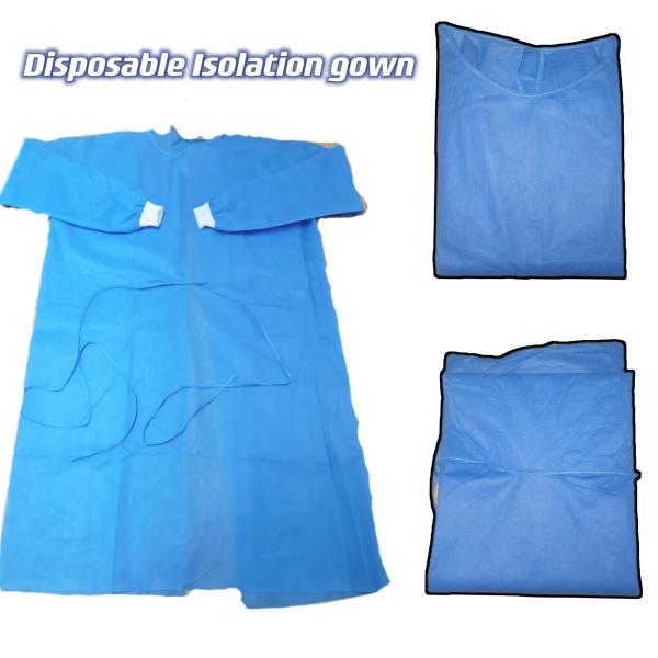 Antistatic Blue Surgical Gown Adult Tie Attachment Back at Neck and Waist SMS