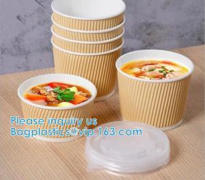 China Salad Cup, Soup Cup, Salad Bowl, Soup Bowl, Large Capacity Disposable Kraft Paper Bowl With Paper Lid Eco Takeaway Food wholesale