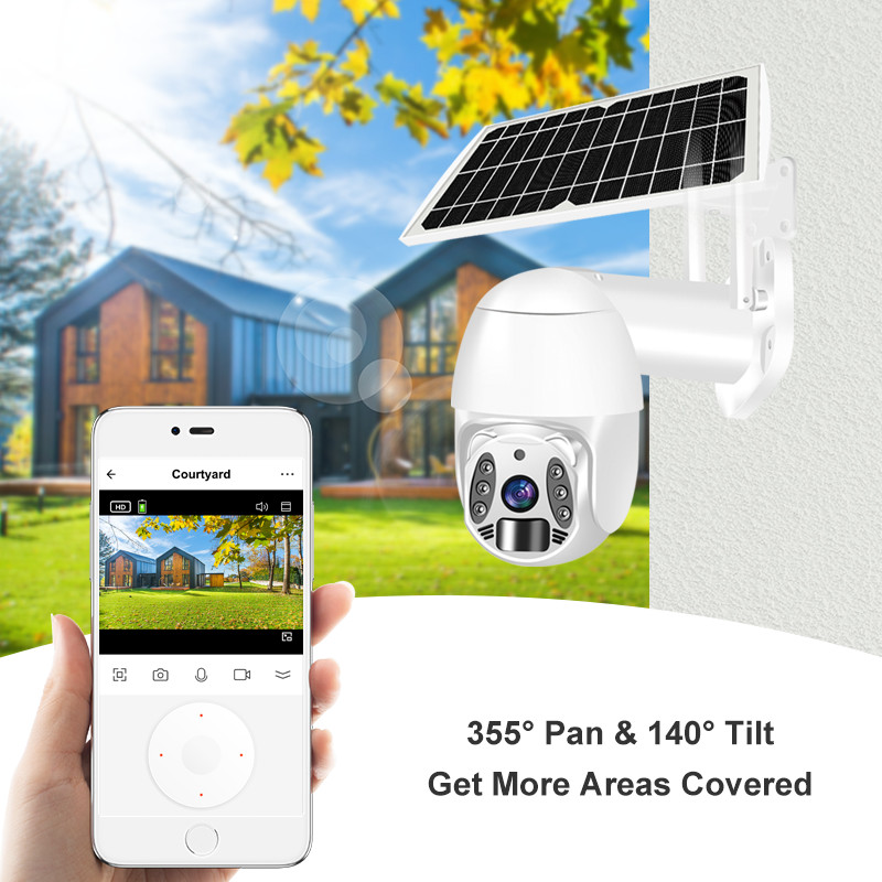 Smart Outdoor Solar Wireless Surveillance Camera Tuya 4G Home Security PTZ Camera