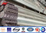Hot Dip Galvanized Electric Power Poles Slip Joint Or Flange Connected 110 KV