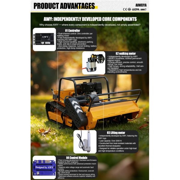 Durable Flail Mower for Efficient Vegetation Control, Adjustable Cutting Depth, User-Friendly Design, Safe to Operate