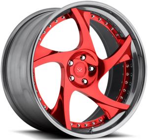 China 20 inch customized red spoke 2 piece forged car wheel rim china wholesale