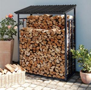 China Middle Size135x70x165cm Metal Firewood Rack Anthracite Garden Firewood Shelter Stacking Aid Kaminholzunterstand wholesale