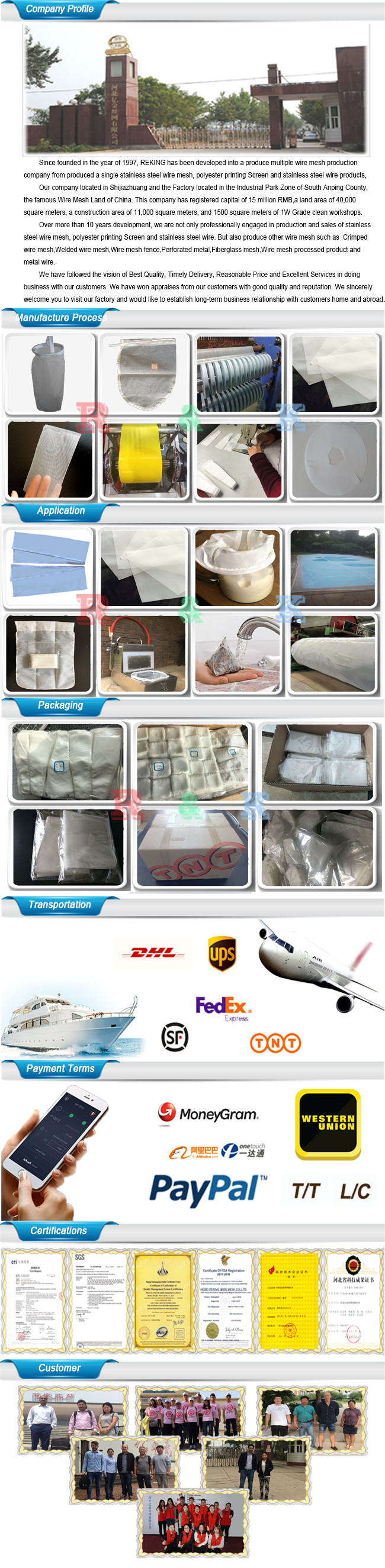 80um-1000um Hole Nylon Mesh Filter Fabric Monofilament