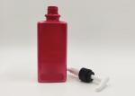 Red 500ml Square Bottle PET Packaging For Shampoo Shower Gel Products