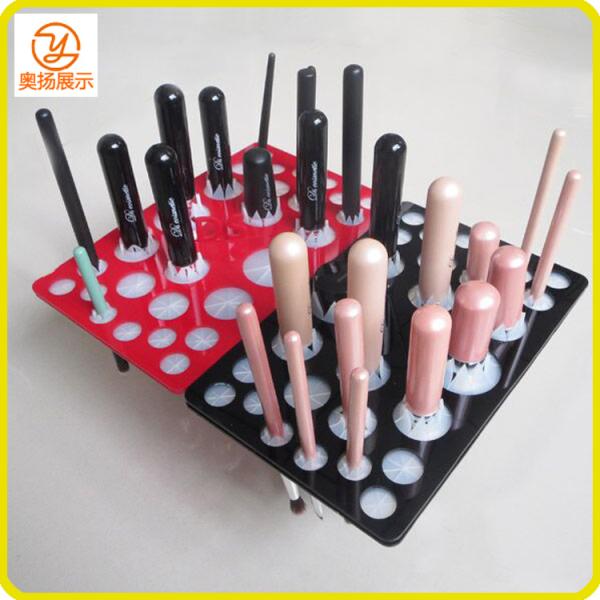 28 holes black rectangle acrylic brush dryer for makeup brush drying