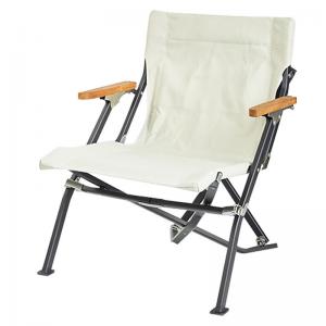 China Portable Fur Seal Folding Beach Lounge Chair Low Back Aluminum Teak Armrest 58x65x69CM on sale