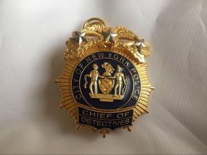 China Customized Gold Plated Metal Badge Metal Police Badge/Bodyguard Badge on sale