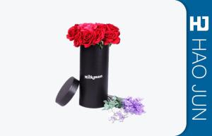China Luxury Cardboard Flower Boxes Long Tube Handmade With Hot Stamping wholesale