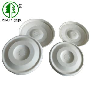 China 8cm Embossing Paper Cup Lid Cover 90mm Disposable Sugarcane Bagasse wholesale