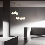 Modern White Gold Silver Metal Chandelier Home Foyer Restaurant Bedroom Ring