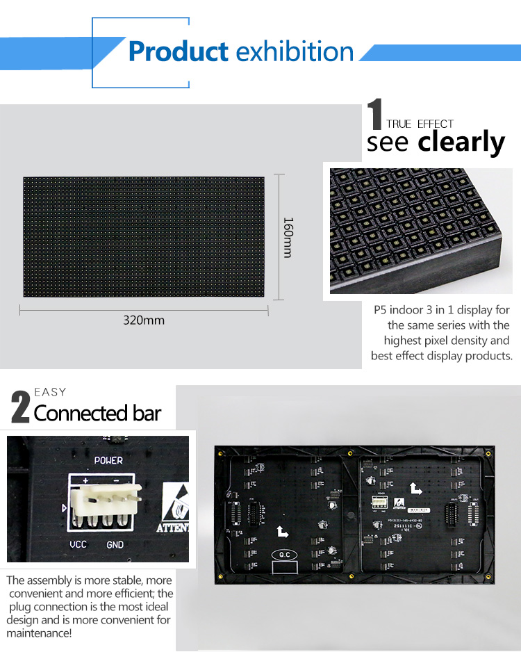 Indoor P5 LED Display Panel/Hot Selling 5mm Stage Background LED Display Big Screen