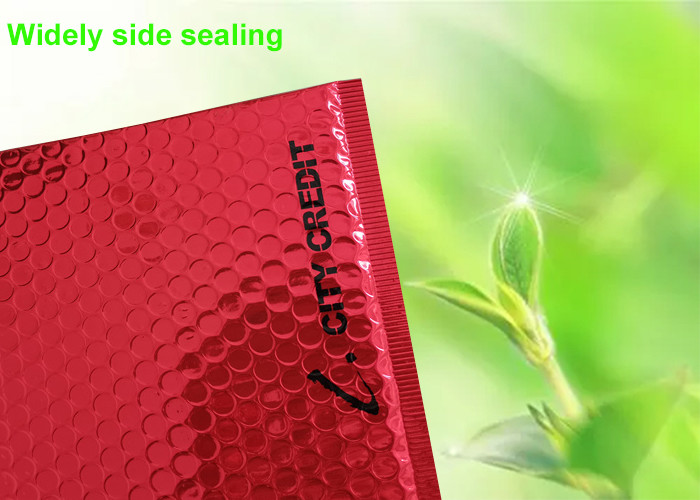 Red Shiny Bubble Mail Bag Logo Customized Dimension Tolerance ±0.2