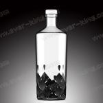 Empty Square Glass Fancy Rum Bottles 1000ml For Liquor