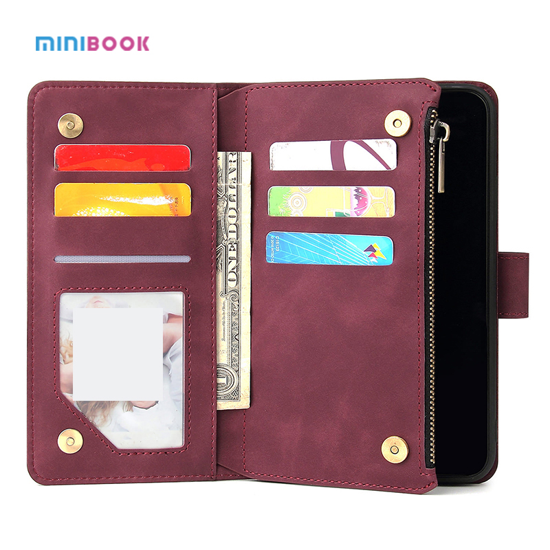 Genuine Leather Wallet Stand Phone Case For iPhone Xs Max With Credit Card Holder 15*0.8*7.5cm