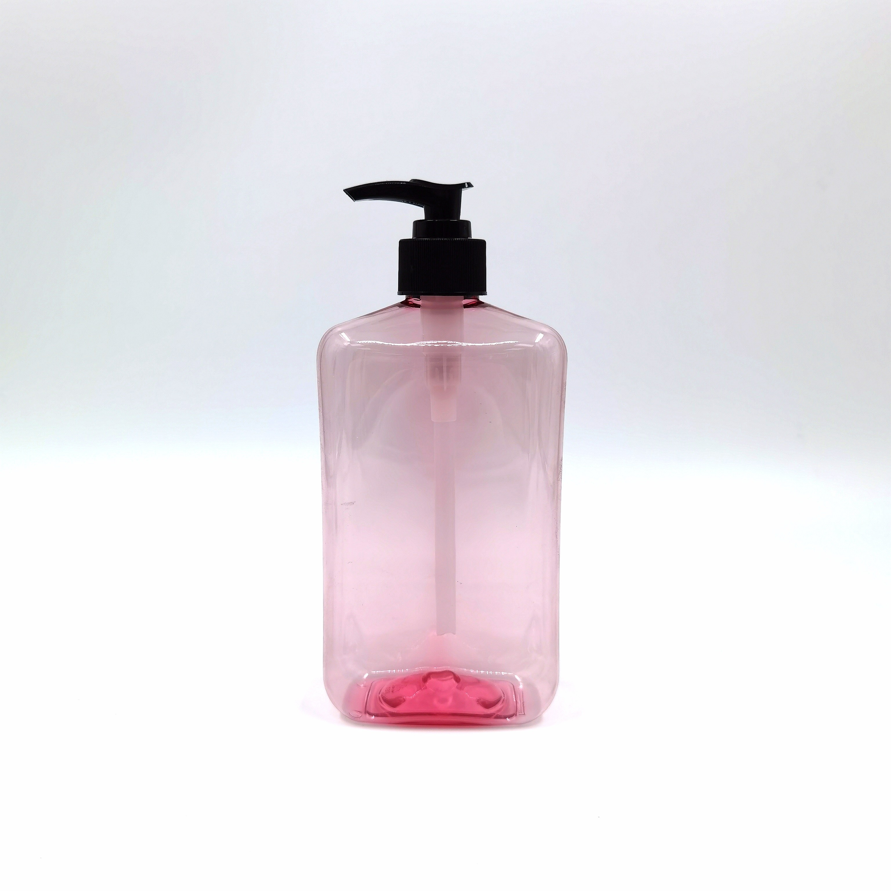 10oz 16oz Flat Pink Clear Plastic PET Bottle For Cosmetic