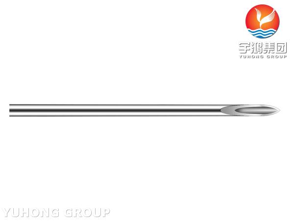 ISO9626 Stainless Steel Injection Needle Tube , Bevelled Tip , Medical