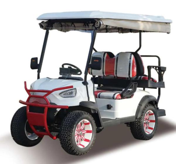 Classic Red And White Color 2+2 Lithium Battery Electric Golf Cart Supports
