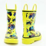 Anti Abrasion Kids Waterproof Rain Boots , Truck Printed Slip On Rain Booties