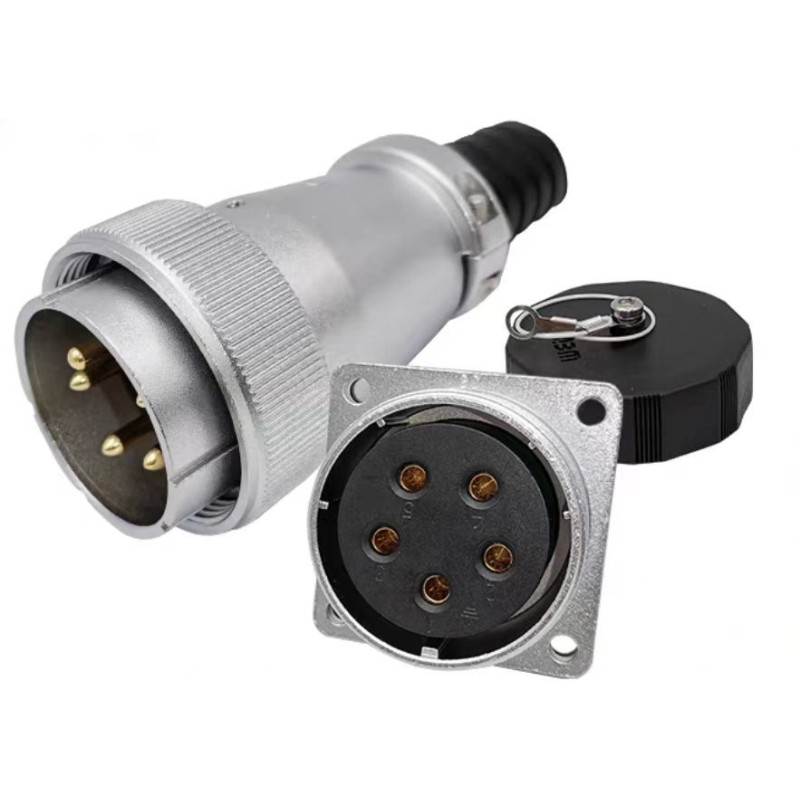 WEIPU Aerospace Connector WS40-5 with Metal/Plastic Construction, High Current Rating (1A to 10A), and Wide Operating Temperature (-40℃ to +105℃)