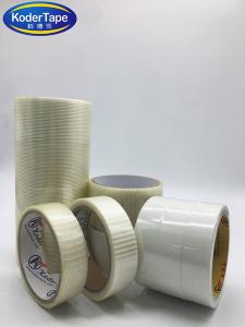 China Heat Resistant PET Fiberglass Mesh Double Sided 500m Filament Strapping Tape wholesale