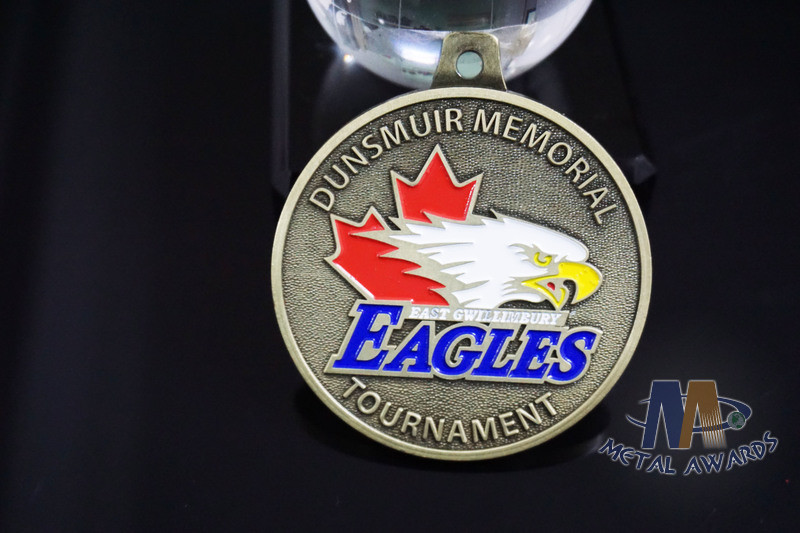 Eagle'S Head Design Metal Awards Medals And Ribbons Sandblasted Effect,Zinc alloy Medals