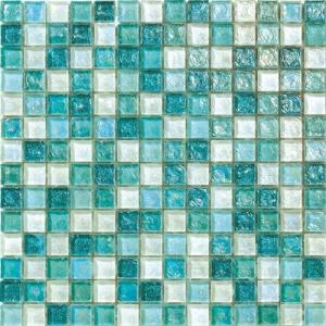 China Blue white water waving glass mosaic tile for spa room wholesale