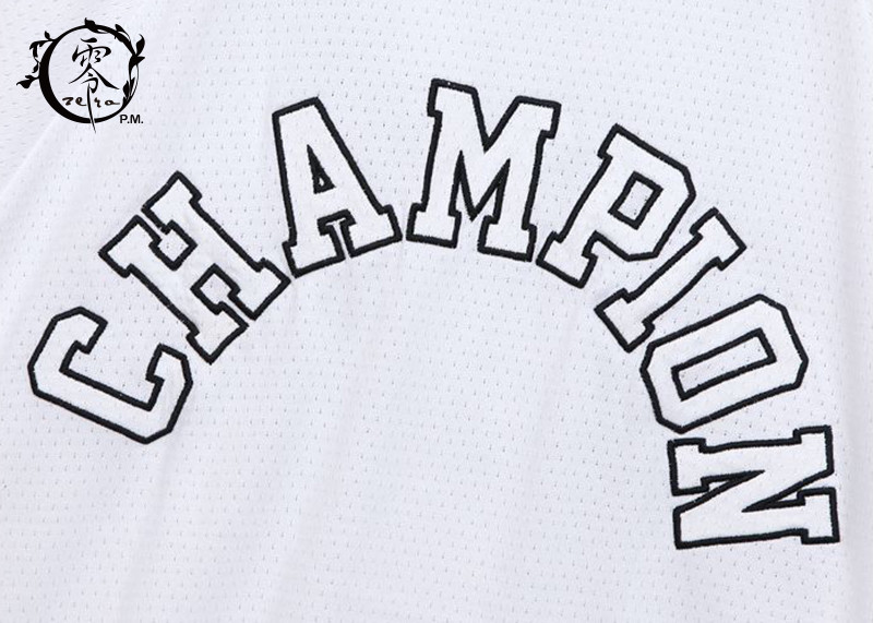 Embroider Champion Logo Jersey Sportswear T Shirt Baseball Team White Color Breathable Fabric Tees