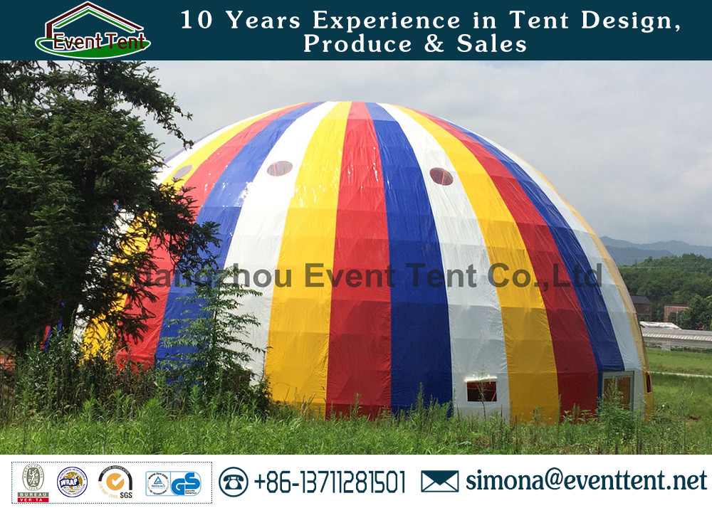 30m Aluminum Alloy Geodesic Dome Greenhouse Kits Waterproof For Concert Event