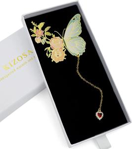 China 3D Metal Feather Bookmarks Personalized Silver Gold Plated Butterfly Bookmark Custom Design wholesale