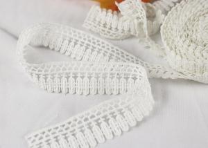 China Milk Silk Polyester Embroidered Lace Trim For Dress / Garments Indian Style wholesale
