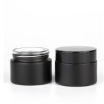 Vintage Frosted Glass Cream Jars , 30ml 50ml Matte Makeup Luxury Black Glass