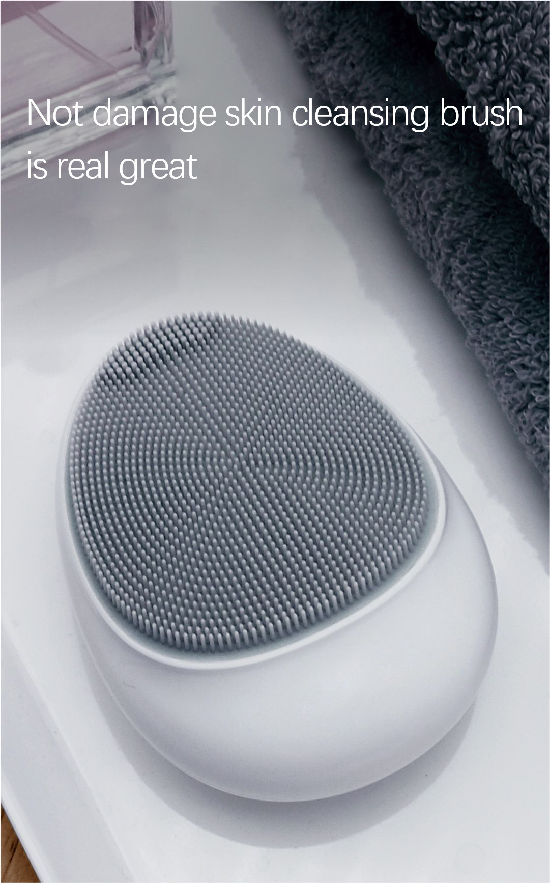 8000 Times/ Per Min High Frequency Vibration Wireless Silicone Ultrasonic Facial Cleaner