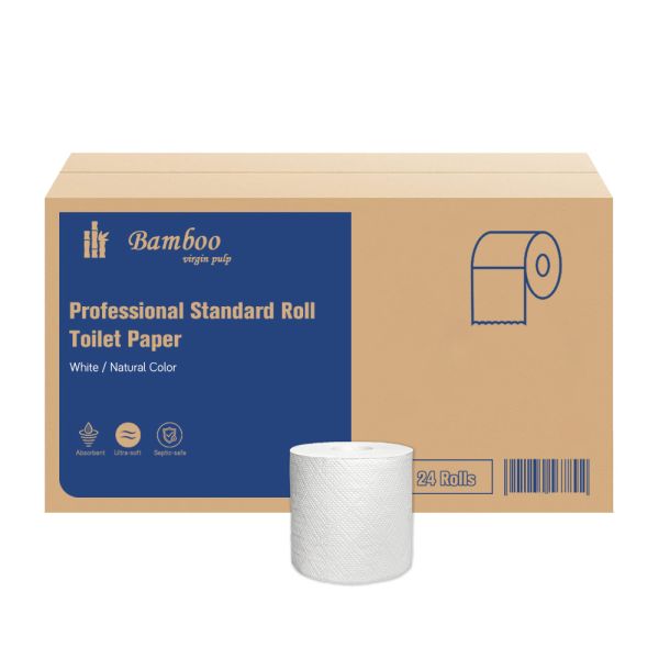 Customizable Size High Quality Virgin Bamboo Pulp Material Ultra-Soft Big Roll Toilet Tissues